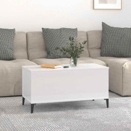 vidaXL Salontafel 90x44,5x45 cm bewerkt hout hoogglans wit
