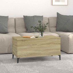 vidaXL Salontafel 90x44,5x45 cm bewerkt hout sonoma eikenkleurig