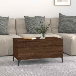 vidaXL Salontafel 90x44,5x45 cm bewerkt hout bruin eikenkleur