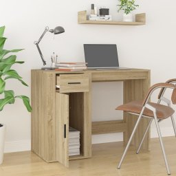 vidaXL Bureau 100x49x75 cm bewerkt hout sonoma eikenkleurig