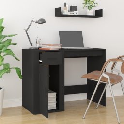 vidaXL Bureau 100x49x75 cm bewerkt hout zwart