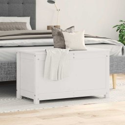 vidaXL Opbergbox wit 80x40x45,5 cm massief grenenhout