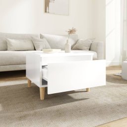 vidaXL Bijzettafel 50x46x35 cm bewerkt hout hoogglans wit