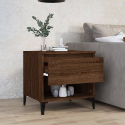 vidaXL Bijzettafel 50x46x50 cm bewerkt hout bruin eikenkleur