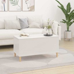 vidaXL Salontafel 90x44,5x45 cm bewerkt hout hoogglans wit