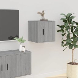 vidaXL Tv-wandmeubels 2 st 40x34,5x40 cm grijs sonoma eikenkleurig