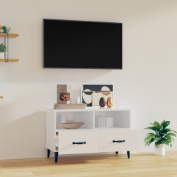 vidaXL Tv-meubel 80x36x50 cm bewerkt hout hoogglans wit