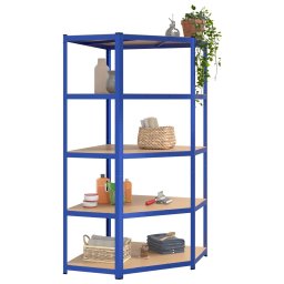 vidaXL Hoekrek 5-laags staal & bewerkt hout antracietkleurig
