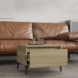 vidaXL Bijzettafel 50x46x35 cm bewerkt hout sonoma eikenkleurig