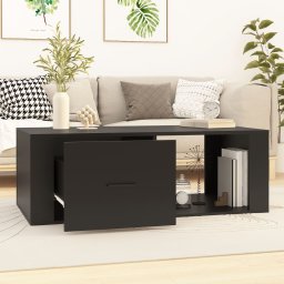 vidaXL Salontafel 100x50,5x35 cm bewerkt hout zwart