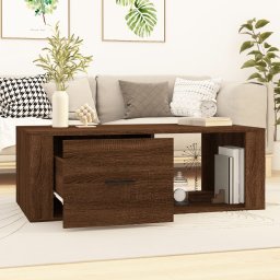 vidaXL Salontafel 100x50,5x35 cm bewerkt hout bruin eikenkleur