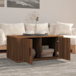 vidaXL Salontafel 80x50x36 cm bewerkt hout bruin eikenkleur