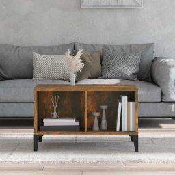 vidaXL Salontafel 60x50x36,5 cm bewerkt hout gerookt eikenkleurig