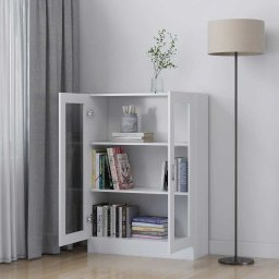 vidaXL Vitrinekast 82,5x30,5x115 cm bewerkt hout wit
