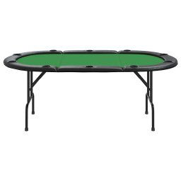 vidaXL Pokertafel voor 10 spelers inklapbaar 207x106x76 cm groen