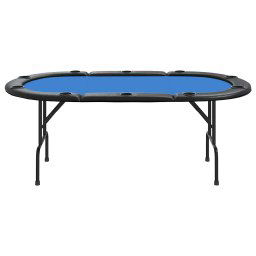 vidaXL Pokertafel voor 10 spelers inklapbaar 207x106x76 cm blauw