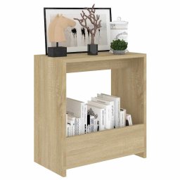 vidaXL Bijzettafel 50x26x50 cm bewerkt hout sonoma eikenkleurig