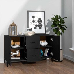 vidaXL Dressoir 100x36x60 cm bewerkt hout zwart