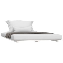 vidaXL Bedframe massief grenenhout wit 120 x 190 cm