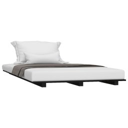 vidaXL Bedframe 90x190 cm massief grenenhout zwart