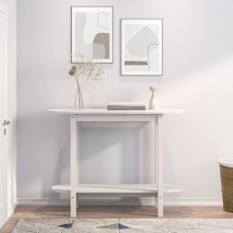 vidaXL Wandtafel 110x40x80 cm massief grenenhout wit