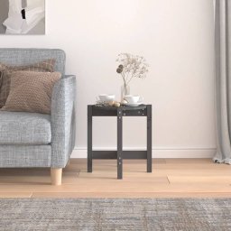 vidaXL Salontafel Ø 42,5x45 cm massief grenenhout grijs