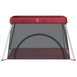 vidaXL Babybox met matras linnen rood