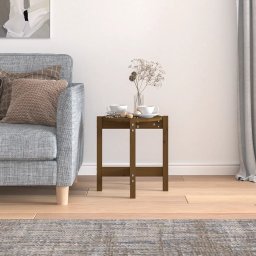 vidaXL Salontafel Ø 42,5x45 cm massief grenenhout honingbruin