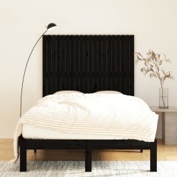 vidaXL Wandhoofdbord 127,5x3x110 cm massief grenenhout zwart