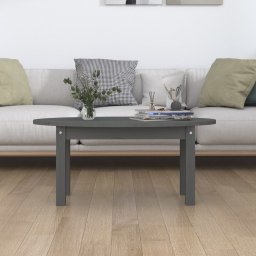 vidaXL Salontafel 80x40x35 cm massief grenenhout grijs