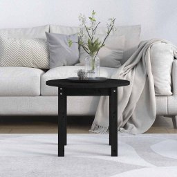 vidaXL Salontafel Ø 55x45 cm massief grenenhout zwart