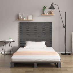 vidaXL Hoofdbord wandmontage 81x3x91,5 cm massief grenenhout grijs