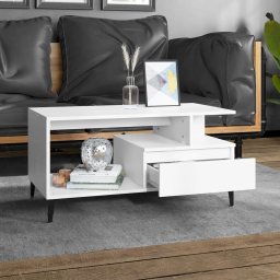 vidaXL Salontafel 90x49x45 cm bewerkt hout wit