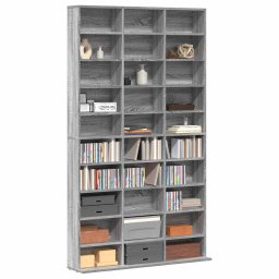 vidaXL Cd-kast 102x23x177,5 cm bewerkt hout grijs sonoma eikenkleurig
