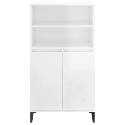 vidaXL Hoge kast 60x36x110 cm bewerkt hout hoogglans wit