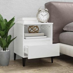 vidaXL Nachtkastjes 2 st 40x35x50 cm hoogglans wit