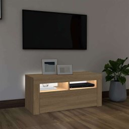 vidaXL Tv-meubel met LED-verlichting 90x35x40 cm sonoma eikenkleurig