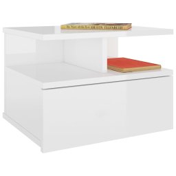 vidaXL Nachtkastjes 2 st 40x31x27cm bewerkt hout hoogglans wit
