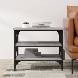 vidaXL Bijzettafel 55x38x45 cm bewerkt hout grijs sonoma eikenkleurig