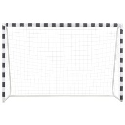 vidaXL Voetbaldoel 300x200x90 cm metaal zwart en wit