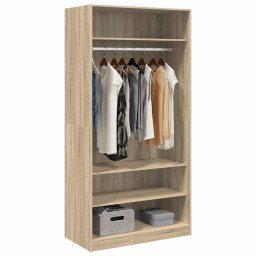 vidaXL Kledingkast 100x50x200 cm bewerkt hout sonoma eikenkleurig