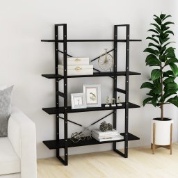 vidaXL Boekenkast met 4 schappen 100x30x140 cm grenenhout zwart