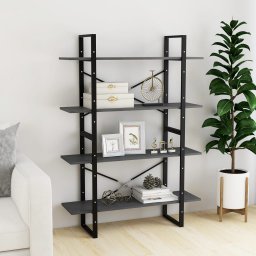 vidaXL Boekenkast met 4 schappen 100x30x140 cm grenenhout grijs