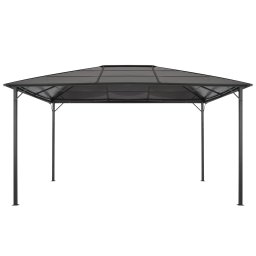 vidaXL Prieel met dak 4x3x2,6 m aluminium zwart