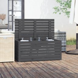 vidaXL Tuinbox 101x50,5x46,5 cm massief grenenhout grijs