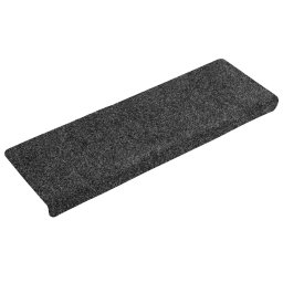 vidaXL Trapmatten zelfklevend 15 stuks 65x21x4 cm donkergrijs rechthoekige rand