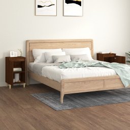 vidaXL Nachtkastjes 2 st 40x35x70 cm bewerkt hout bruin eikenkleur