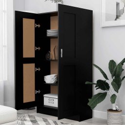 vidaXL Boekenkast 82,5x30,5x150 cm bewerkt hout zwart