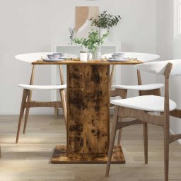 vidaXL Eettafel 80x80x75 cm bewerkt hout gerookt eiken