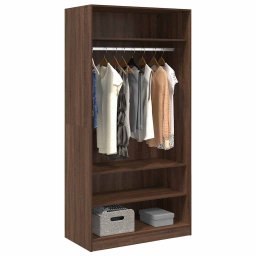 vidaXL Kledingkast 100x50x200 cm bewerkt hout bruin eikenkleur